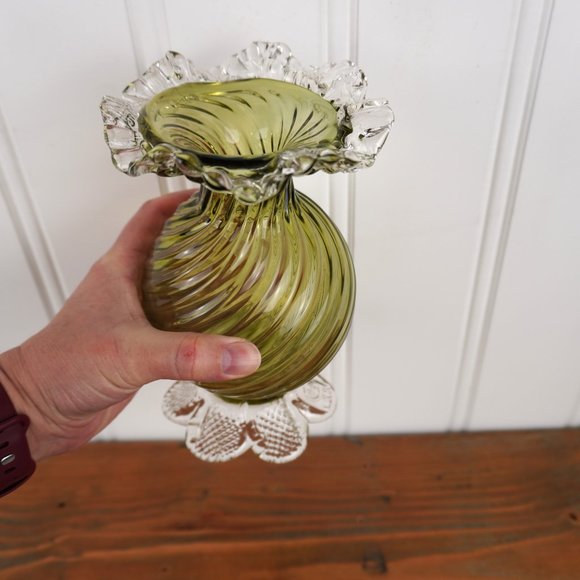 VERY RARE Chalet Heritage Glass Vase Market w/ CH LXXI Handblown Glass Art Vase - Picture 4 of 12